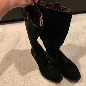 Sam Edelman black velvet boots.